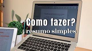 Como fazer resumo simples de artigo