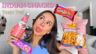 TASTE TESTING INDIAN SNACKS | nicole ann