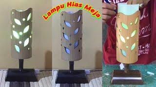 Cara Pembuatan Lampu Meja bahan full Bambu ~ Kerajinan dari Bambu