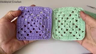 Easy Crochet Granny Square Knitting Motif  Easy Crochet Baby Blanket / Kare Motif Yapımı