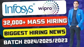 Wipro & Infosys Biggest Mass Hiring News | Wipro Hiring 12,000 & Infosys Hiring 20,000 Freshers