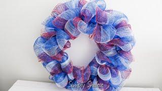 DIY: Poofy Bubble Fourth of July Deco Mesh Wreath || Quick and Easy