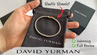 David Yurman 3mm Cable Bracelet with Buckle Unboxing and Review | Diamond and Yellow Gold Combo!