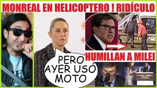 lNCHE FRESON ! Monreal viaja en helicóptero y Claudia lo critica / Milei HUMlLLAD0 en Miami