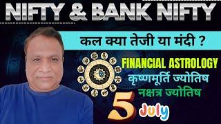 Nifty, Bank Nifty  Prediction by Financial Astrology for date-  5- July- 2024.