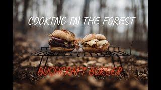 COOKING BURGHER OUTDOOR - Bushcraft Lunch,  Day in the Woods, Bacon Burger, Cooking in the Forest