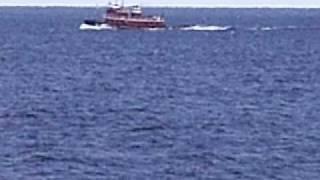 Tugboat and Container Ship off the coast of Portland Maine