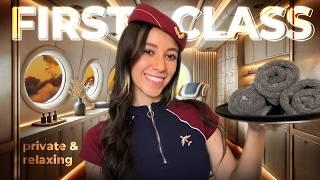 First Class Flight Attendant Pampering Experience | ASMR