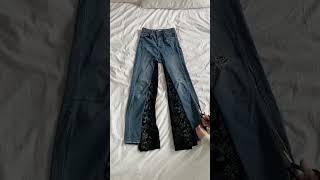 Turning skinny jeans into wide legs 