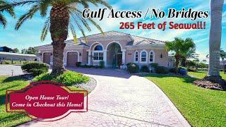 Cape Coral Florida Waterfront Home with 265 feet of Seawall | No Bridges