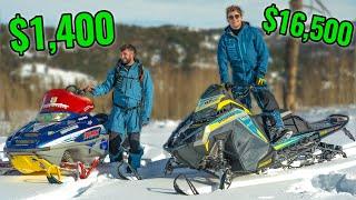 Cheap vs. Expensive Snowmobile Mountain Riding!!