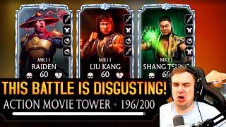 MK Mobile. Final Battles of Fatal Action Movie Tower 196-199. This Team is DISGUSTING!