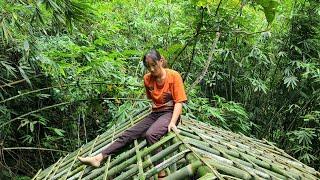 Full video: 45 days of girl building bamboo house, catching fish..