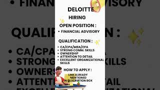 Deloitte Recruitment 2023 | Freshers Jobs 2023 | Salary: 8 LPA | Deloitte Jobs | Direct Hiring 2023