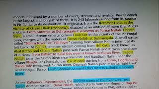 Rivers of Poonch. Suran river, Pulust Nadi, poonch river, Girjan Dhok. Source. JKSSB, JKPSC exams