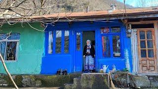 A day in old house of 110-year-old grandmother in a village in northern Iran, a trip to the past