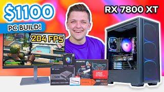 Best $1100 Gaming PC Build 2024!  [ft. RX 7800 XT & Ryzen 5 7600 w/ Benchmarks]