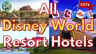 Walt Disney World HOTELS Overview - ALL DISNEY Resorts & Hotels - 2024 - Orlando, Florida