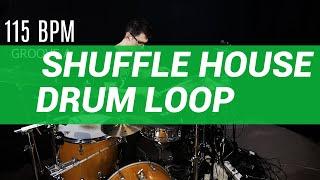 Shuffle house / disco drum loop 115 BPM // The Hybrid Drummer