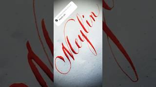 Copperplate calligraphy, tutorial : how I write your name #meylin
