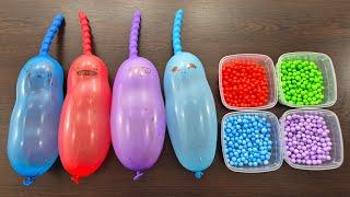 Making Crunchy Slime with Foam Beads and Balloons