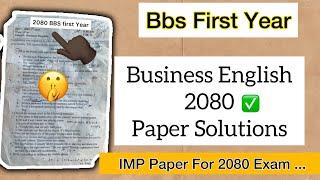 Business English $2080 IMP paper Solutions // business english grammar bbs 1st year #bbs2080$$