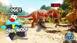 Oggy Surviving For 100 Days From Dinosaurs | Ark Survival Ascended ! #Ep1 .ft Oggy