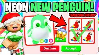 WHAT PEOPLE TRADE FOR THE *NEW* NEON PEPPERMINT PENGUIN IN ADOPT ME IN 2023! Roblox Adopt Me Trades