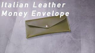 Making an Olive Green Leather Money Envelope