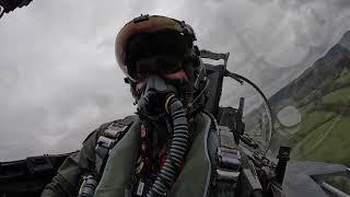 F-15E Strike Eagle Cockpit View of flying through the Mach Loop.