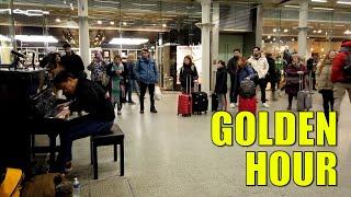 They Kiss When I Play JVKE Golden Hour at Train Station | Cole Lam