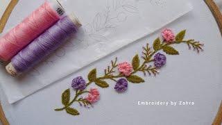 Amazing Sewing thread hand embroidery sleeve tutorial for beginners | embroidery with sewing thread