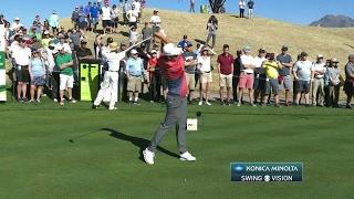 Byeong Hun An's slo-mo swing is analyzed at Waste Management