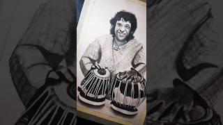 Ustad Zakir Hussain ️ Legend Never Dies #drawing #art #zakirhussain #tabala #pencildrawing #shorts