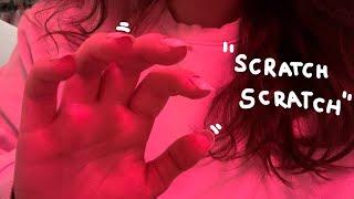 ASMR | Scratching your face (repeating scratch, some mouth sounds, hand movements)