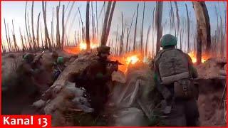 "Kill Russian pigs" -  film-like battle scene of "Azov" fighters in Lugansk forest