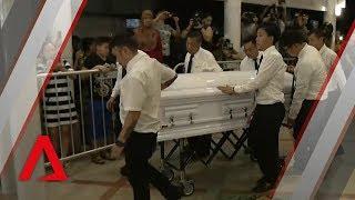Aloysius Pang's casket arrives at MacPherson Lane