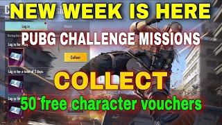 CHALLENGE MISSIONS | free character vouchers event | pubg new event today