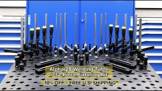 Alpha 28 Welding Table + 32-Piece Fixturing Kit from BuildPro