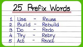 25 Prefix Words || Prefix words || Prefix words in english || Prefix and Suffix In English || prefix