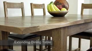 Country Rustic Solid Oak Extending Dining Table