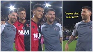 Lionel Messi's reaction when Newell's Old Boys players queued to ask for a photo with him 