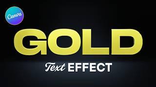 How to Create Gold Text Effect in Canva | Shiny Gold Text Effect Canva