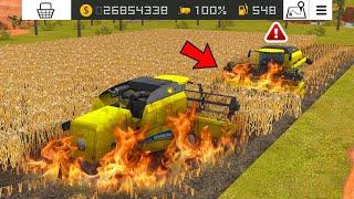 Fire Spreading & Wheat Harvesting In Fs18 ? Fs18 Multiplayer | Timelapse |