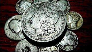 REAL Buried TREASURE Dug at an Old House! Silver Dollar Found! Metal Detecting Trip