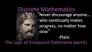 [2.1] Discrete Mathematics (part 4) The Logic of Compound Statements: ...or, and,truth values,...