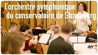 En répétition avec l'orchestre symphonique du conservatoire de Strasbourg