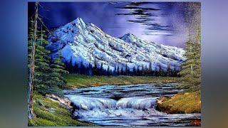 Bob Ross Painting by CRI Time lapse. A quick oil painting landscape journey