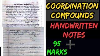 COORDINATION COMPOUNDS | HANDWRITTEN NOTES |CLASS 12 CHEMISTRY |BY ChemiStudious
