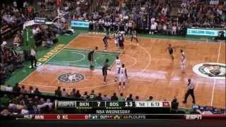 Hardwood Diagnostic- Brandon Bass Dunk Over Brook Lopez (Celtics vs. Nets) 4/10/13